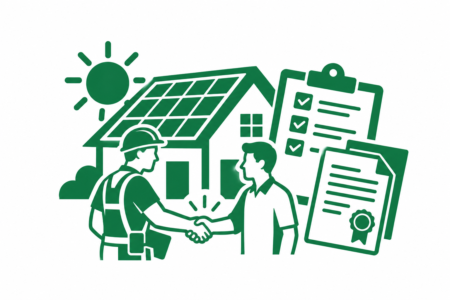 SunLedger logo with solar panel and checkmark